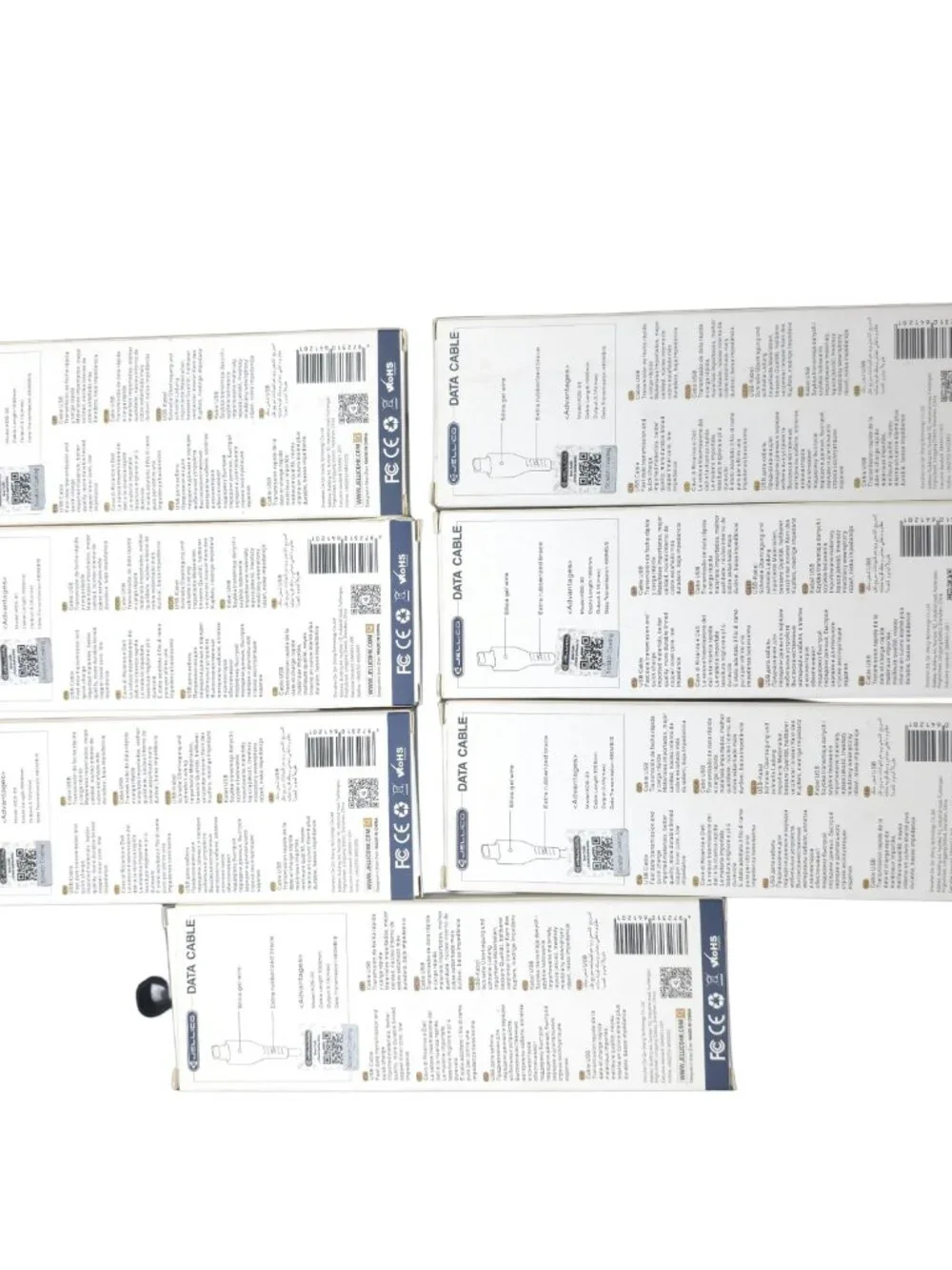 JELLICO KDS 30 5 Pack USB A Micro USB Fast Charging Data Cable 3FT White Lot
